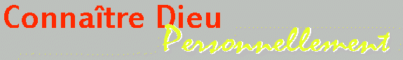 Connaître Dieu personellement