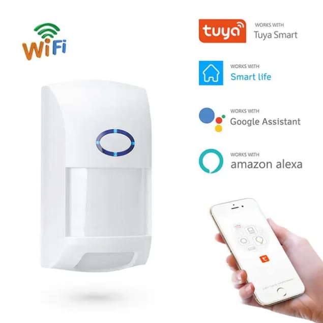 Détecteur de mouvement PIR mural WiFi avec immunité aux animaux