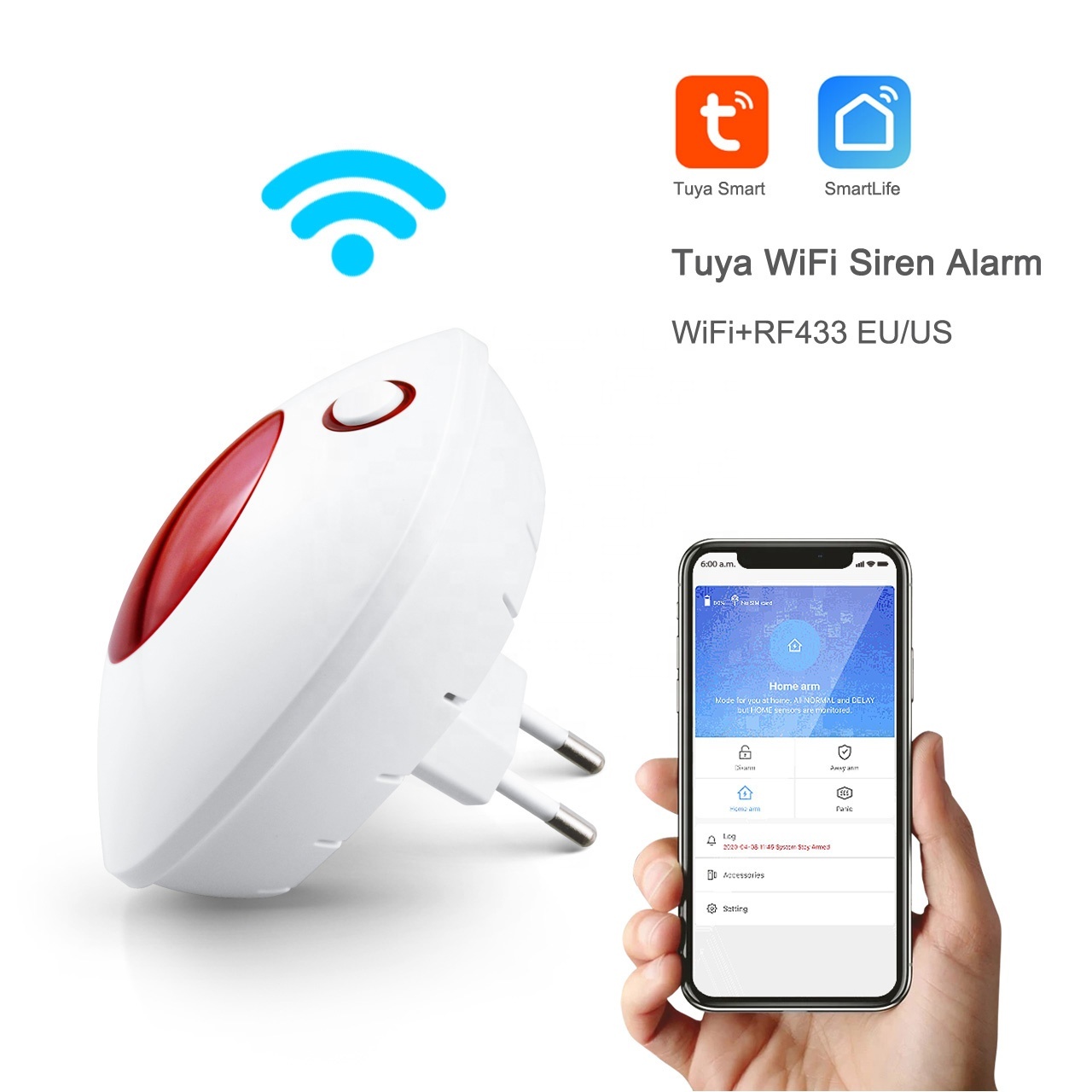 Sirène d'alarme Wi-Fi intelligente