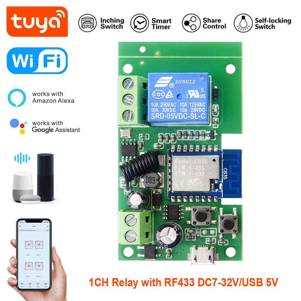 Relais intelligent Wi-Fi (1 canal) avec commande RF433