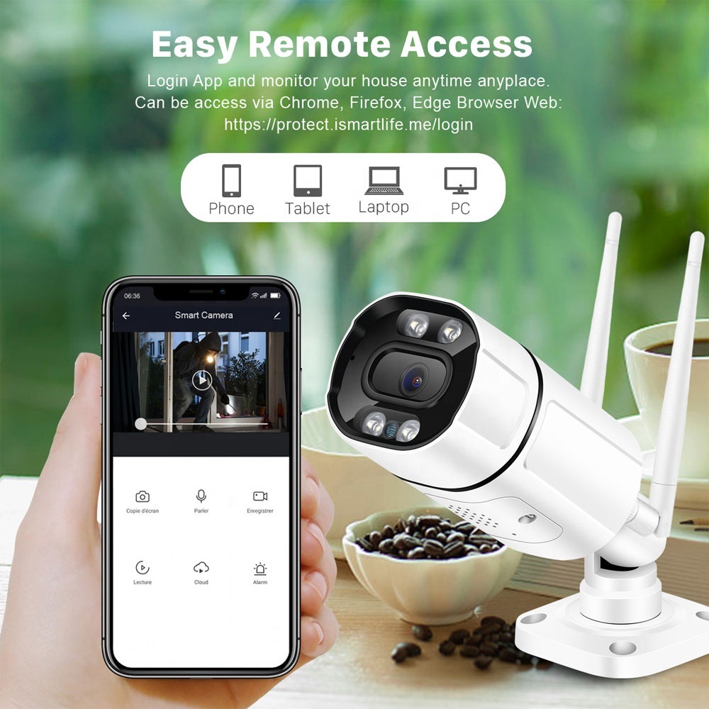Caméra Wi-Fi étanche Smart 2 MP